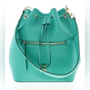Dooney & Bourke Saffiano Leather Teal Bucket Bag. Pristine Condition!